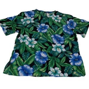 JHCollectibles Vintage Womens Hawaiian Print Floral Tshirt Size Small
